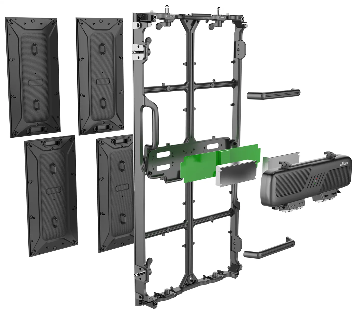 GOE JR Series rental LED cabinet exploded structure view